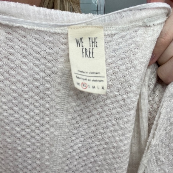 Free People white waffle knit top NWOT - Picture 5 of 5